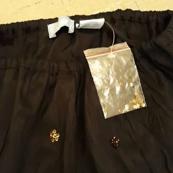 Sauci Crinkled black with gold thread,sequin NWOT - Picture 7 of 8